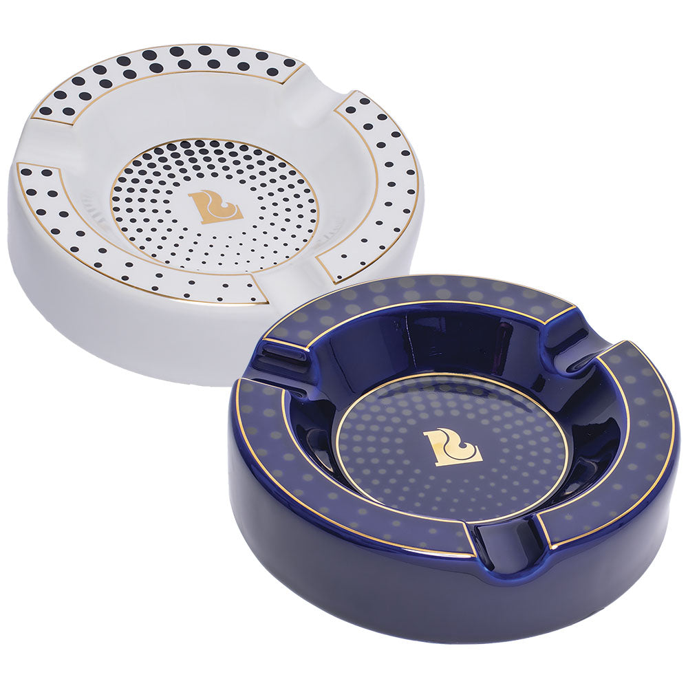 Lucienne Tapered Dots Round Ceramic Cigar Ashtray | 7.5" - Discreet Smoker