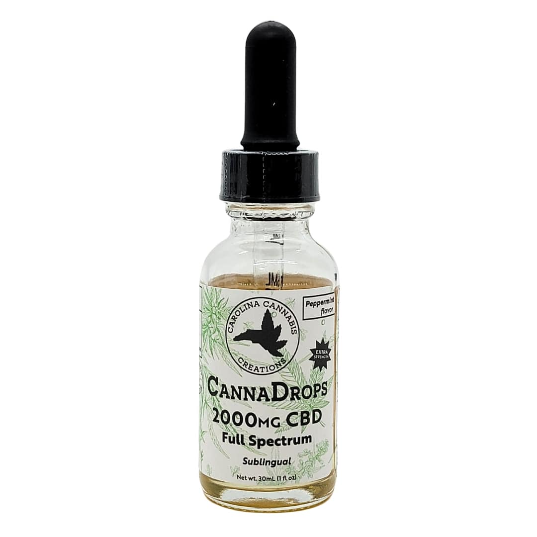 Canna Drops Full Spectrum 2000mg CBD tincture | Peppermint | Carolina Cannabis Creations - Discreet Smoker