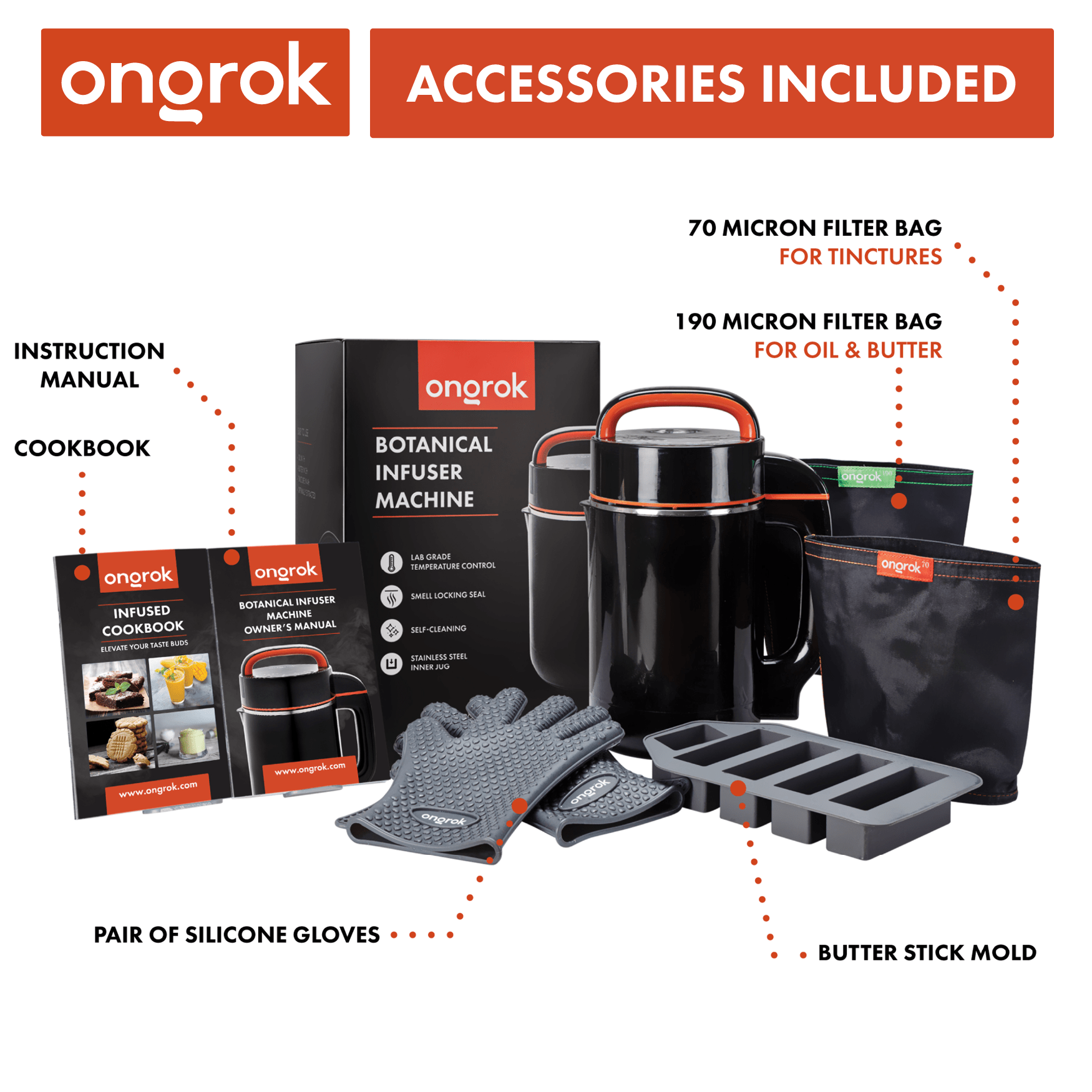Ongrock Large (Full-Size) Botanical Infuser Machine and Kit - Discreet Smoker