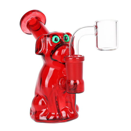 Big Red Dog Glass Dab Rig - 4" / 14mm F - Discreet Smoker