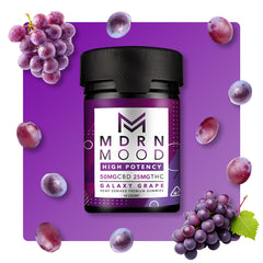MDRN MOOD Galaxy Grape Gummies - 50mg CBD / 25mg THC (10ct) - Discreet Smoker