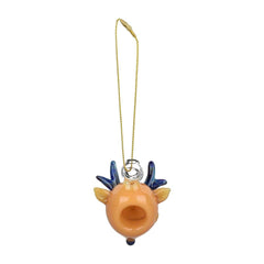Santa's Secret Hangable Glass Christmas Ornament - 2.25" / Reindeer - Discreet Smoker