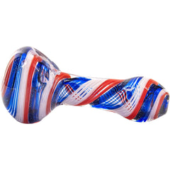 LA Pipes Stars and Stripes Independence Glass Spoon Pipe - Discreet Smoker