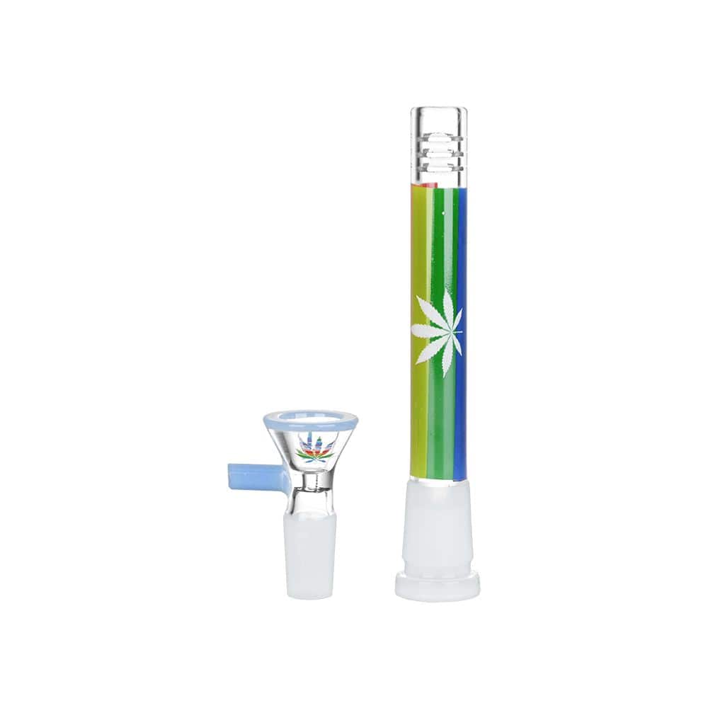 Pulsar Rainbow Pride Glow Glass Beaker Water Pipe - 10" / 14mm F - Discreet Smoker