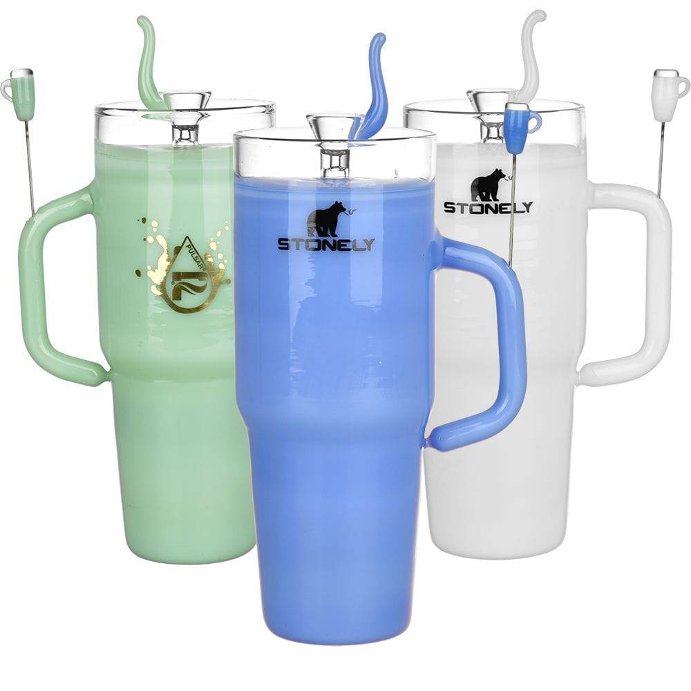 Pulsar Stonely Cup Glass Water Pipe | 8.5" | 14mm F - Discreet Smoker