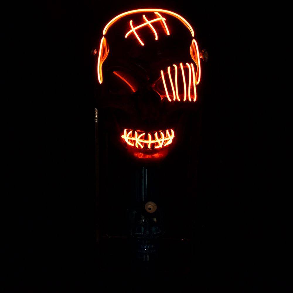 Scary Skull Light Up Gas Mask & Acrylic Water Pipe - 8" - Discreet Smoker