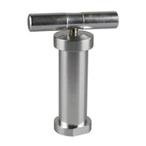 T-Style Aluminum Pollen Press - 5.5" - Silver - Discreet Smoker