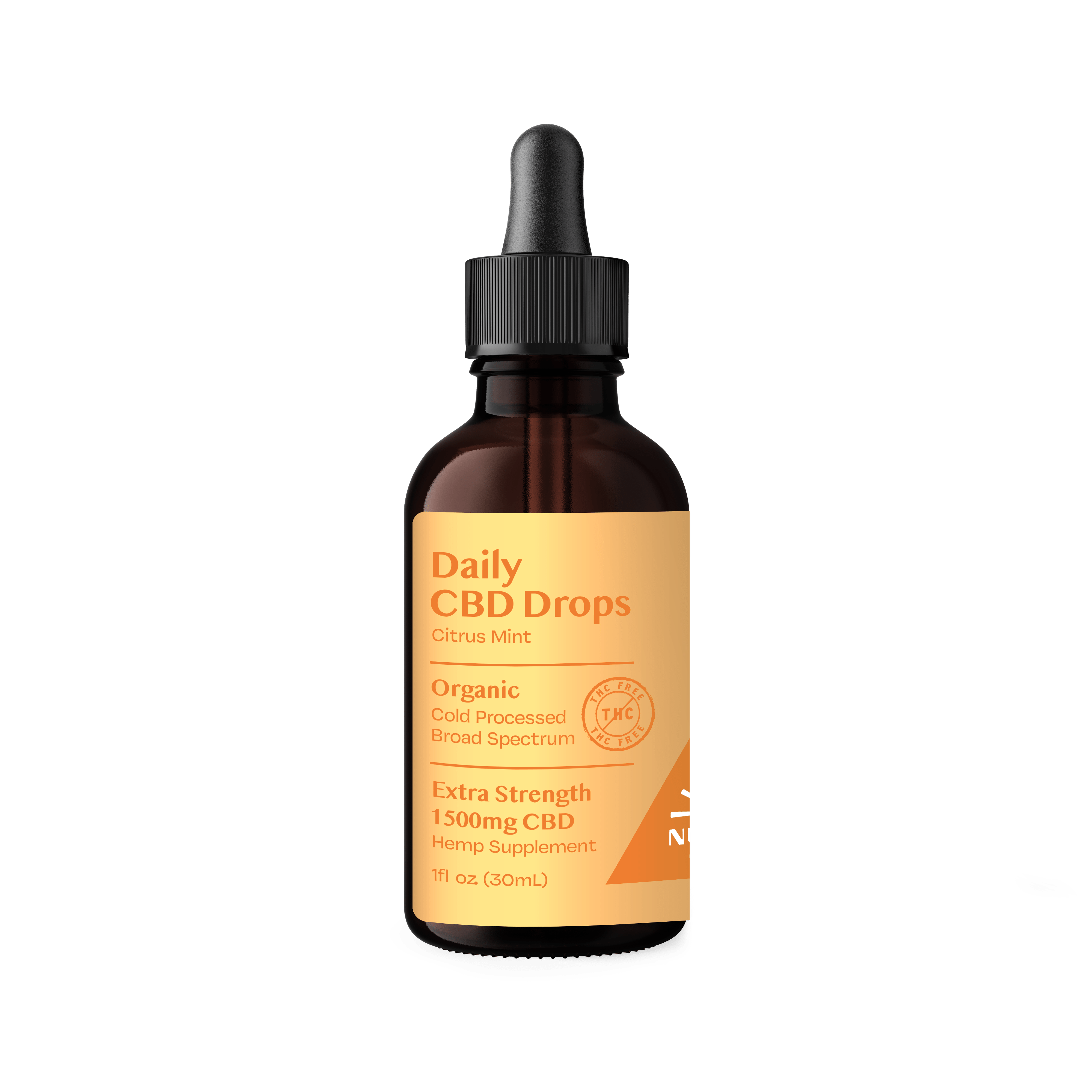 Organic CBD THC-Free Drops Citrus Mint - Extra Strength 1500mg - Broad Spectrum - Discreet Smoker