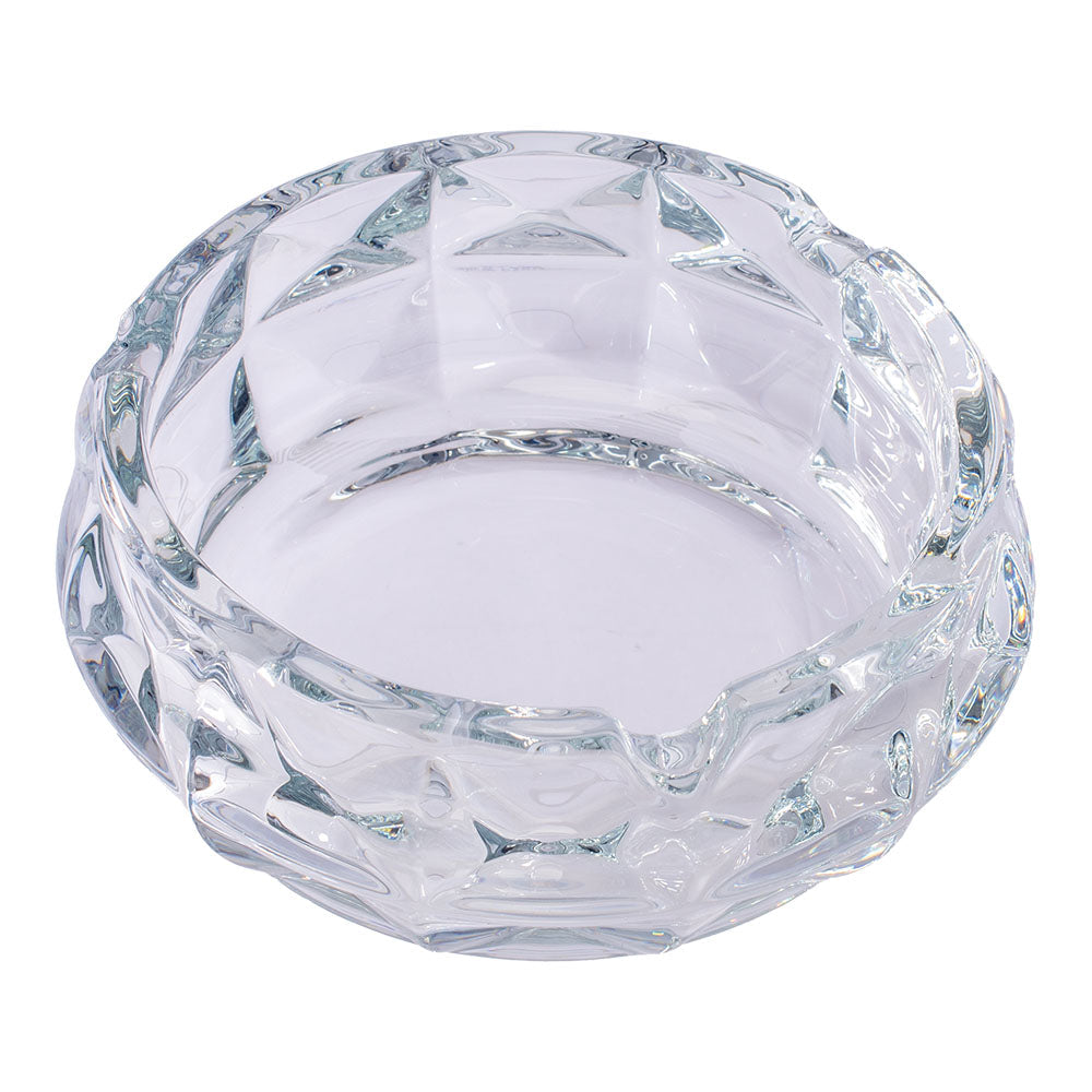 Fujima Exquisite Faceted Glass Ashtray - Crystal Clear / 5" - Discreet Smoker