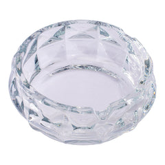 Fujima Exquisite Faceted Glass Ashtray - Crystal Clear / 5" - Discreet Smoker