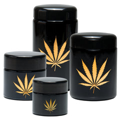 420 Science UV Protective Screw-Top Jar - Gold Leaf - Discreet Smoker