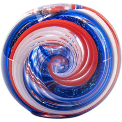 LA Pipes Stars and Stripes Independence Glass Spoon Pipe - Discreet Smoker