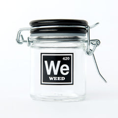AIRTIGHT GLASS WEED PERIODIC SYMBOL STORAGE JAR - Discreet Smoker