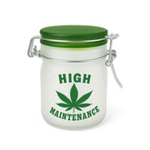 AIRTIGHT FROSTED GLASS HIGH MAINTENANCE STASH JAR - Discreet Smoker