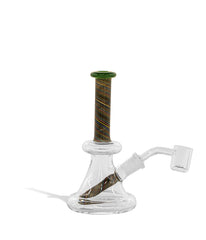 6 inch Colored Striped Water Pipe with built in 14mm Downstem - Discreet Smoker