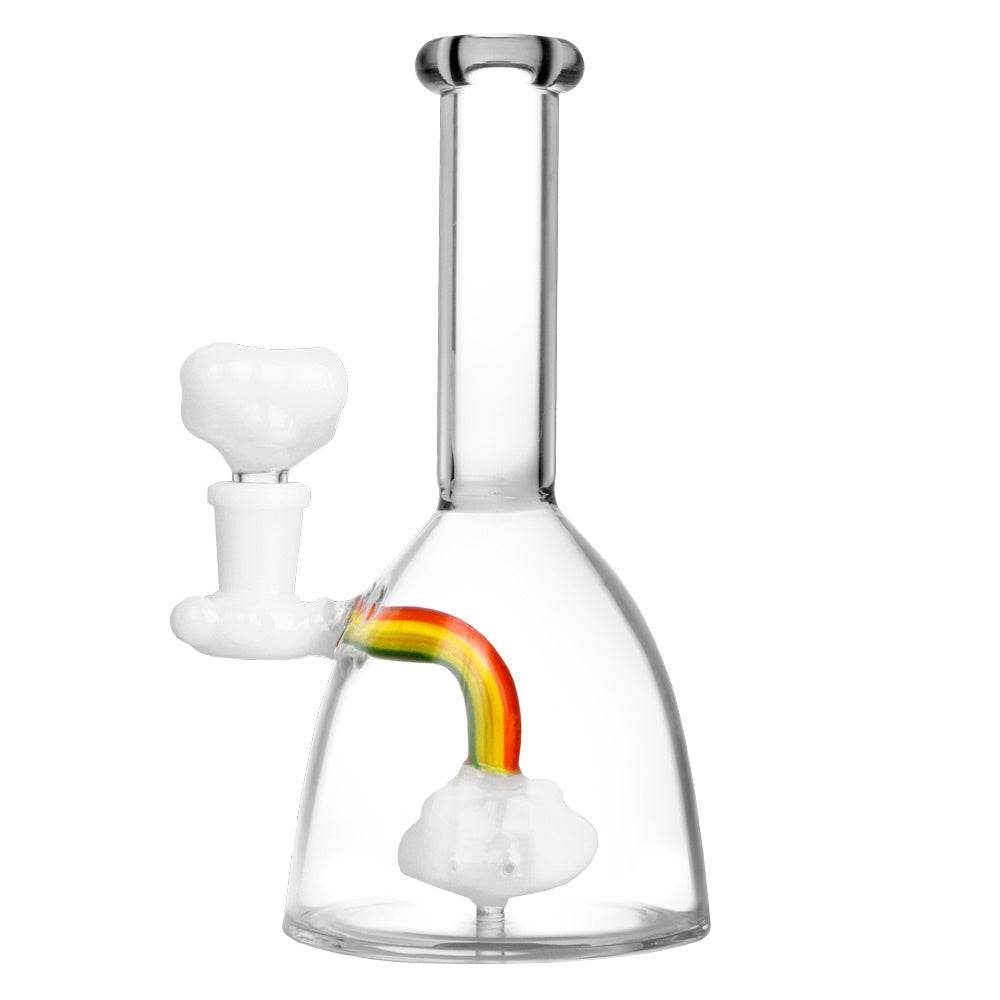 Rainbow Cloud Water Pipe - 7.25" / 14mm F - Discreet Smoker