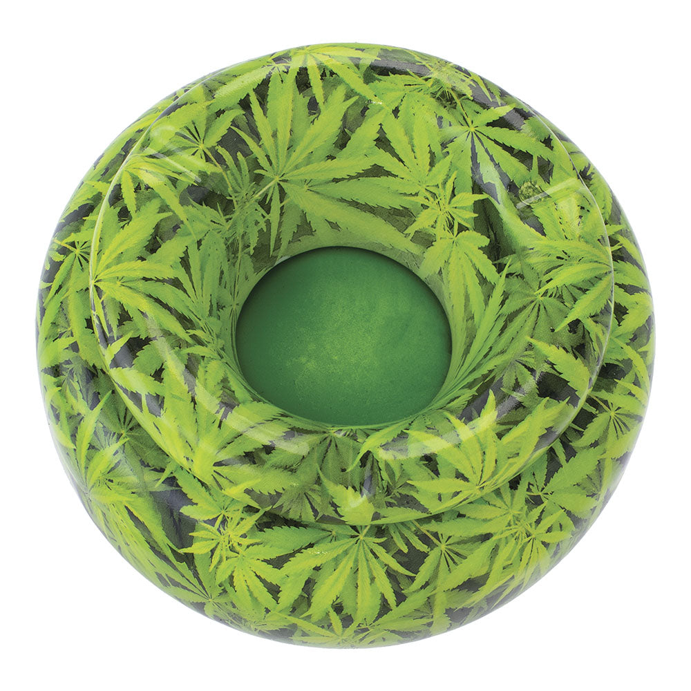 Fujima Moroccan Ceramic Ashtray - Green Leaves / 5" - Discreet Smoker