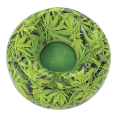 Fujima Moroccan Ceramic Ashtray - Green Leaves / 5" - Discreet Smoker