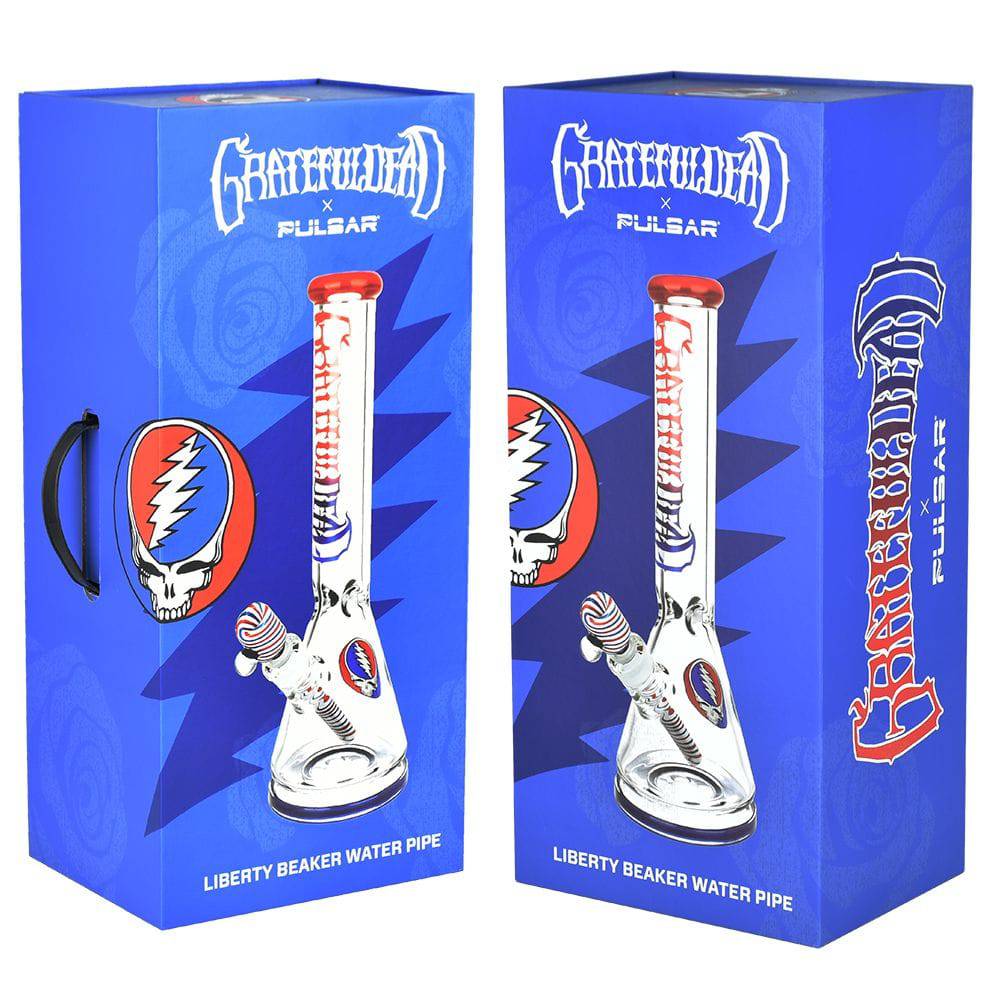 Grateful Dead x Pulsar "Liberty Beaker" Water Pipe - 15.75" / 14mm F - Discreet Smoker