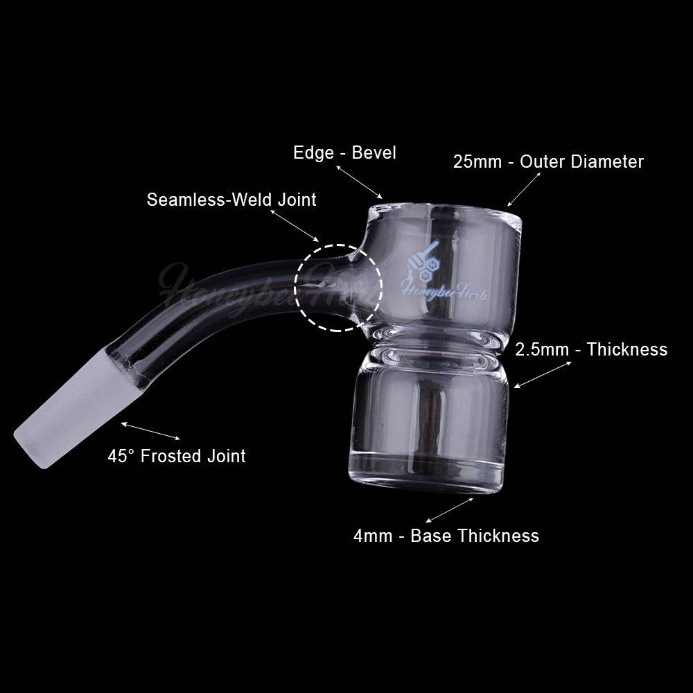 HONEY BEVEL SPLASH BUCKET QUARTZ BANGER - 45° DEGREE | BL - Discreet Smoker