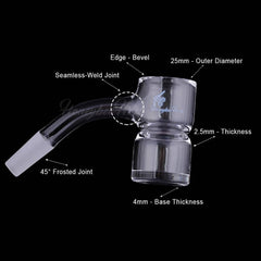 HONEY BEVEL SPLASH BUCKET QUARTZ BANGER - 45° DEGREE | BL - Discreet Smoker