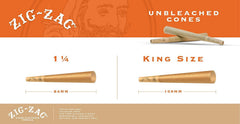 ZIG-ZAG Cones 1-1/4 Size (50 Pack) - Discreet Smoker