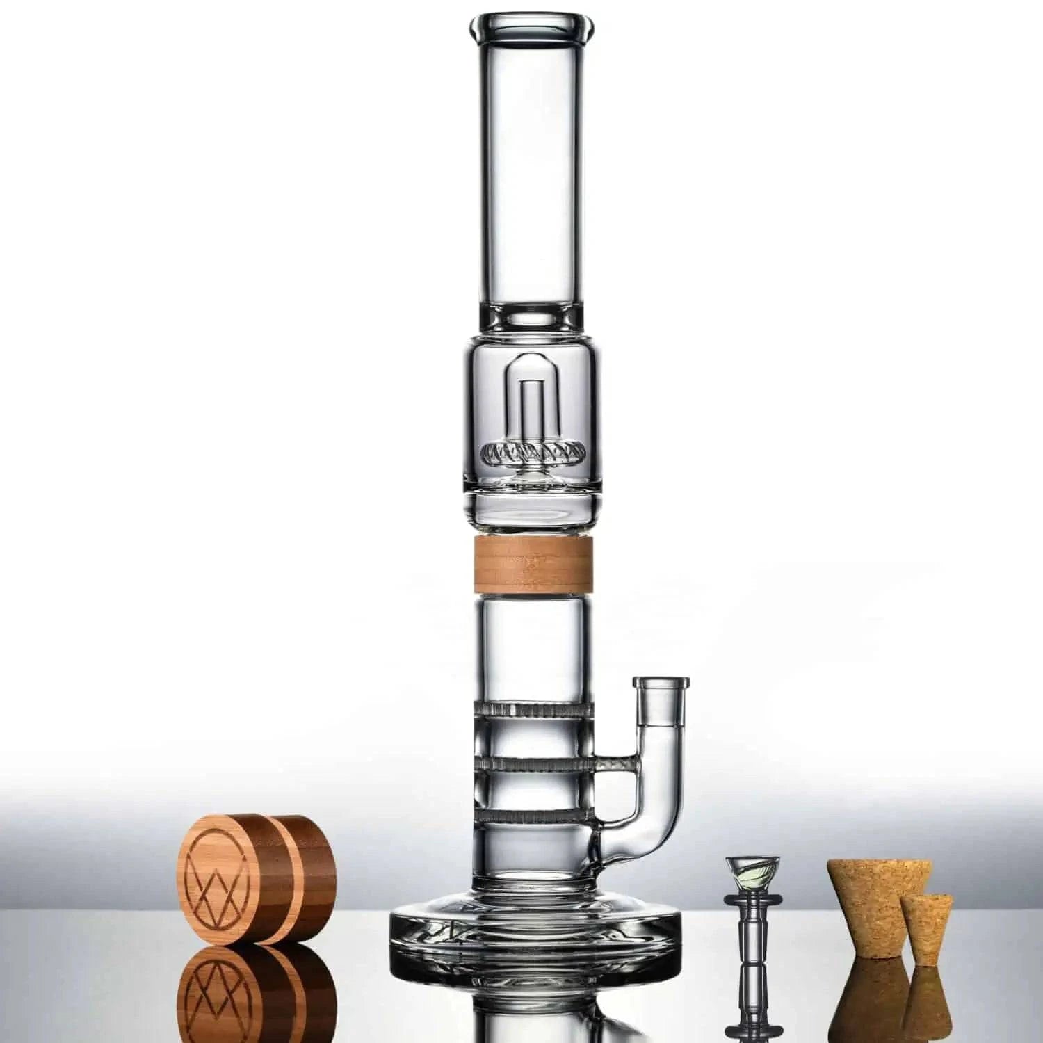 Vitae Glass 16" Tri-UFO Bong - Discreet Smoker