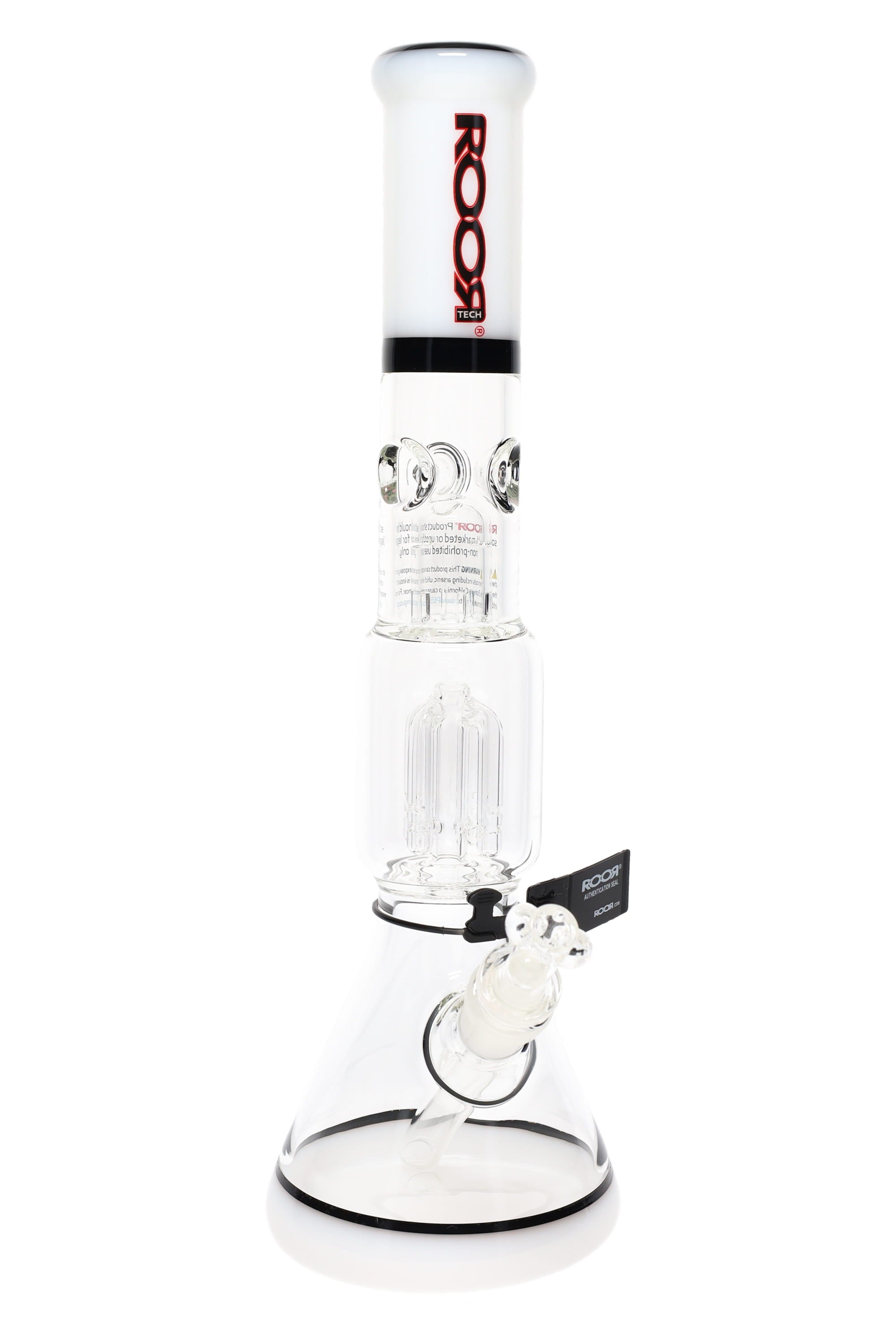 ROOR Tech 14" Multicolor Beaker Bong with Tree Perc – Glass-on-Glass - Discreet Smoker