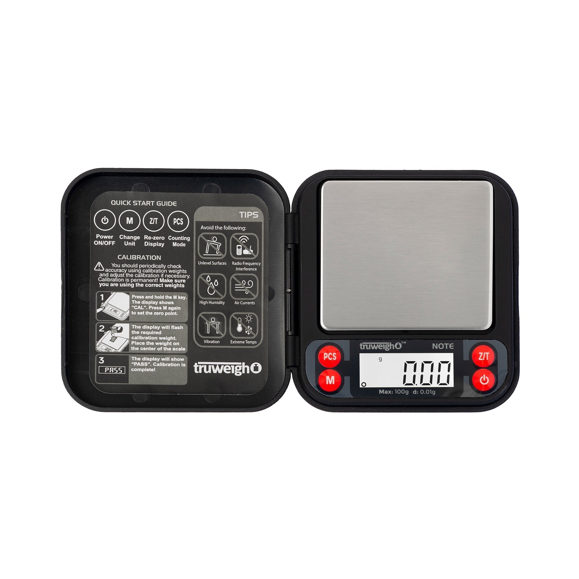 Truweigh Mini NOTE Digital Pocket Scale | 100G x 0.01g - Discreet Smoker