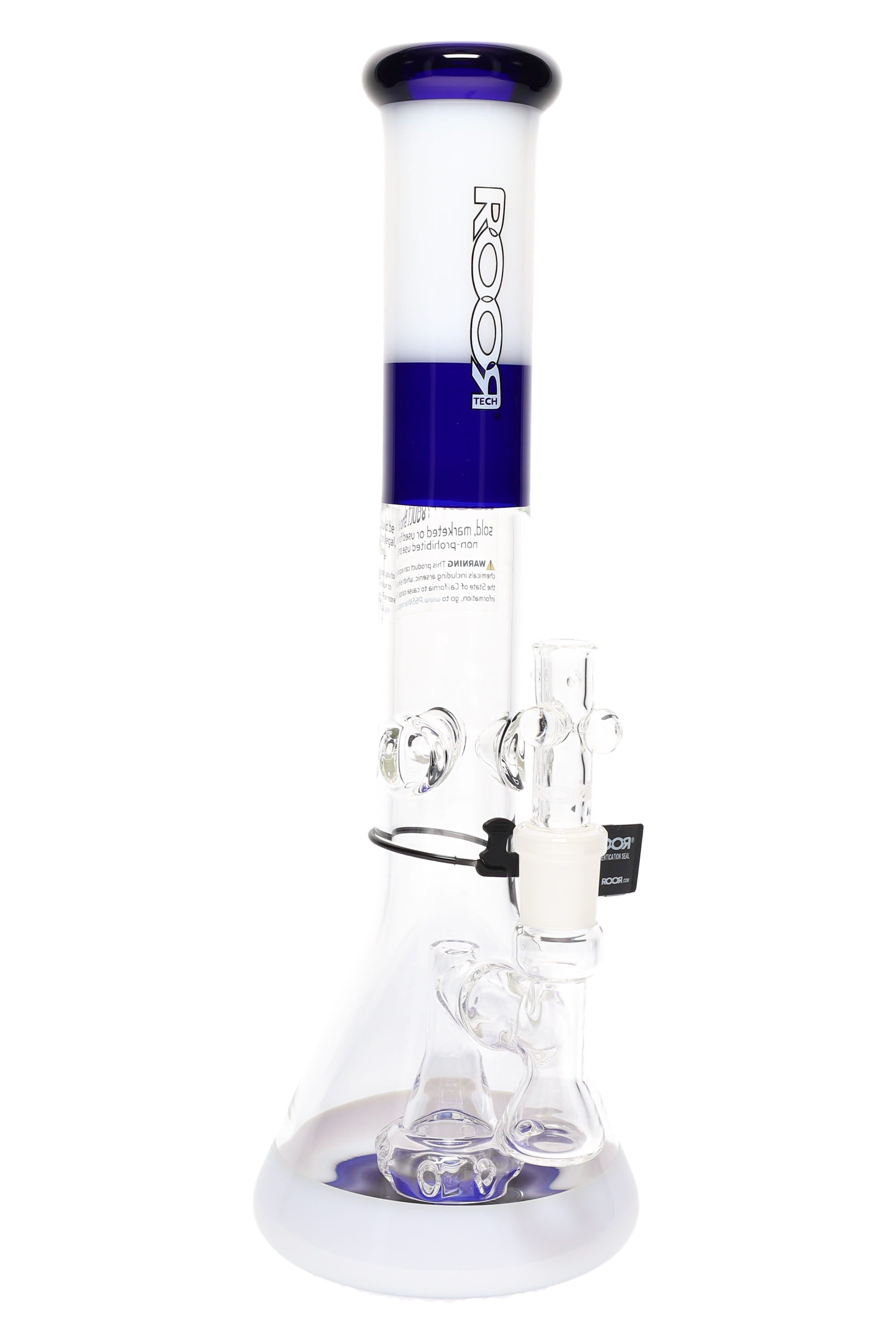 ROOR Tech 14″ Multicolor Beaker Bong with Perc – 5 mm Thick - Discreet Smoker