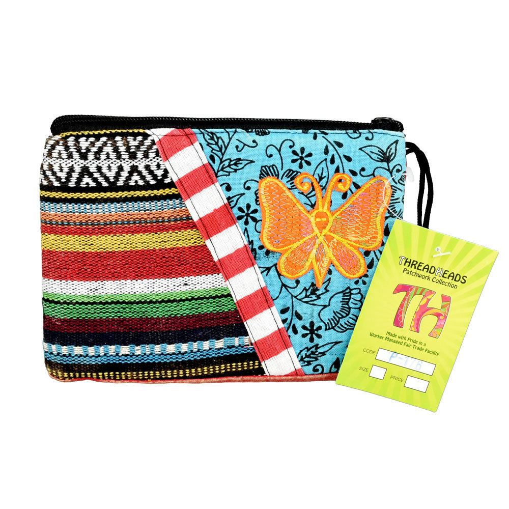 ThreadHeads Multi-color Butterfly Zipper Pouch - Discreet Smoker