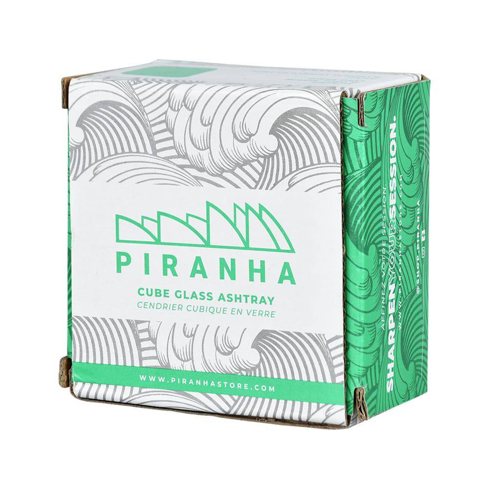 Piranha Scales Cube Glass Ashtray | 2.8" - Discreet Smoker