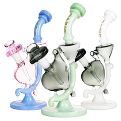 Pulsar Heart Recycler Water Pipe - 8.5" / 14mm F / Blue Pink - Discreet Smoker