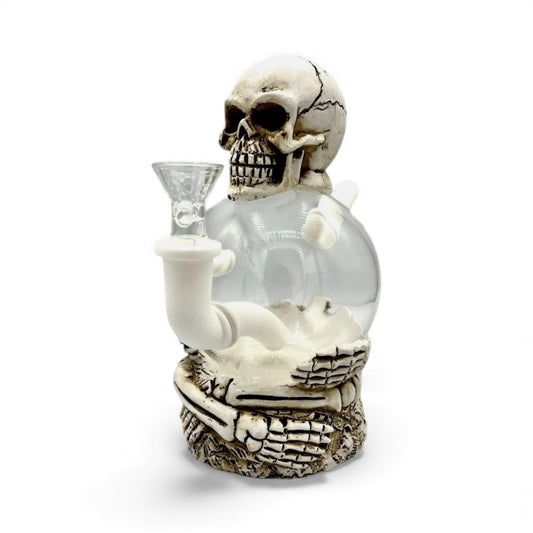 Skull Globe Head Glass Bong - Discreet Smoker