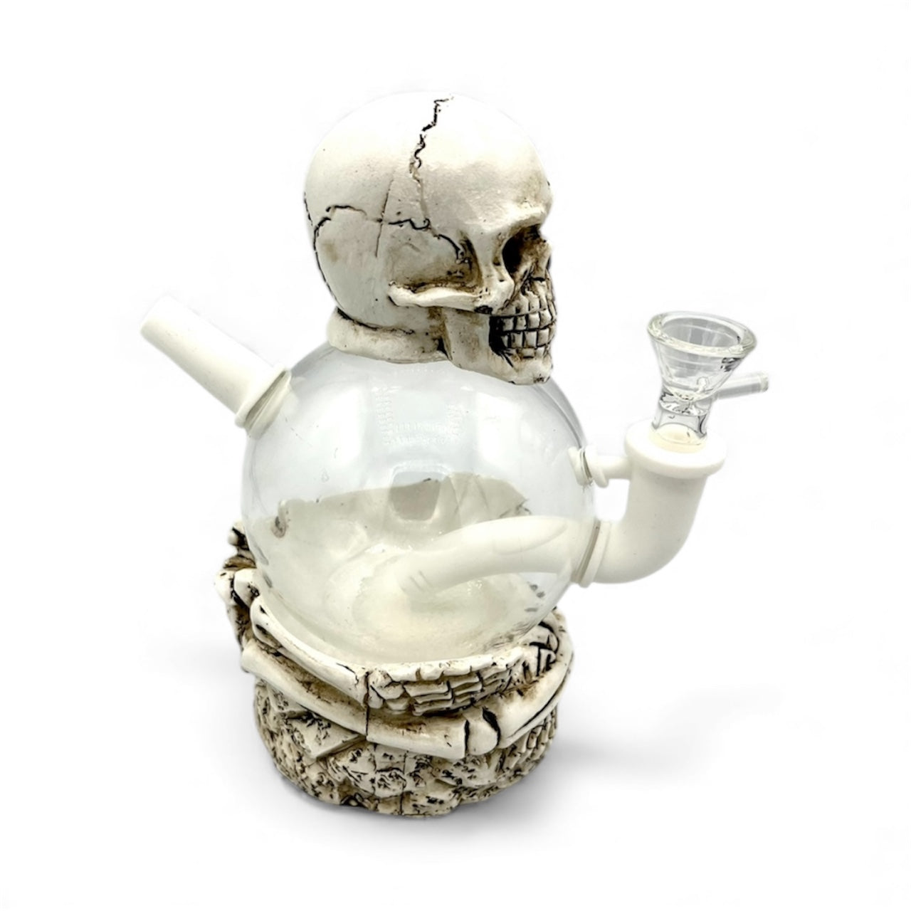 Skull Globe Head Glass Bong - Discreet Smoker