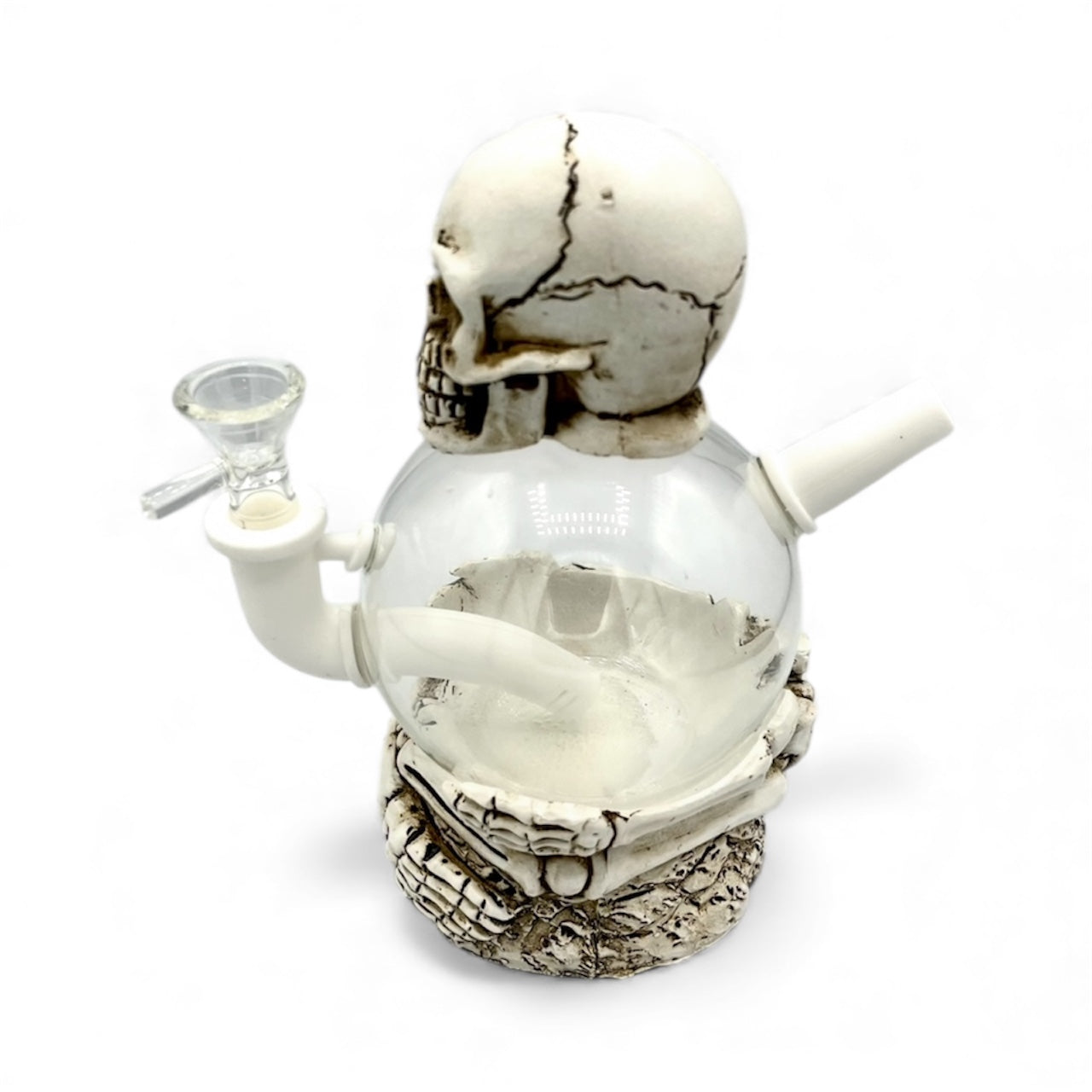 Skull Globe Head Glass Bong - Discreet Smoker