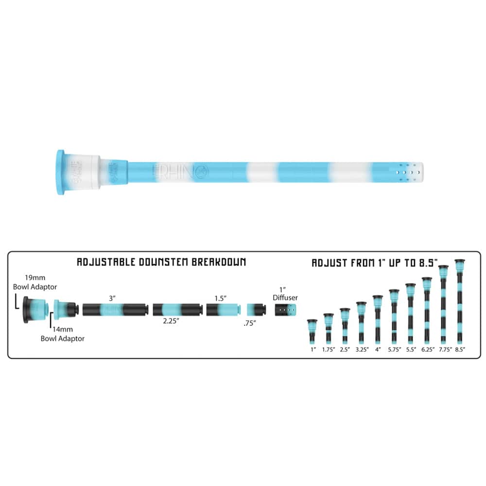 White Rhino Adjustable Silicone Downstem - Discreet Smoker