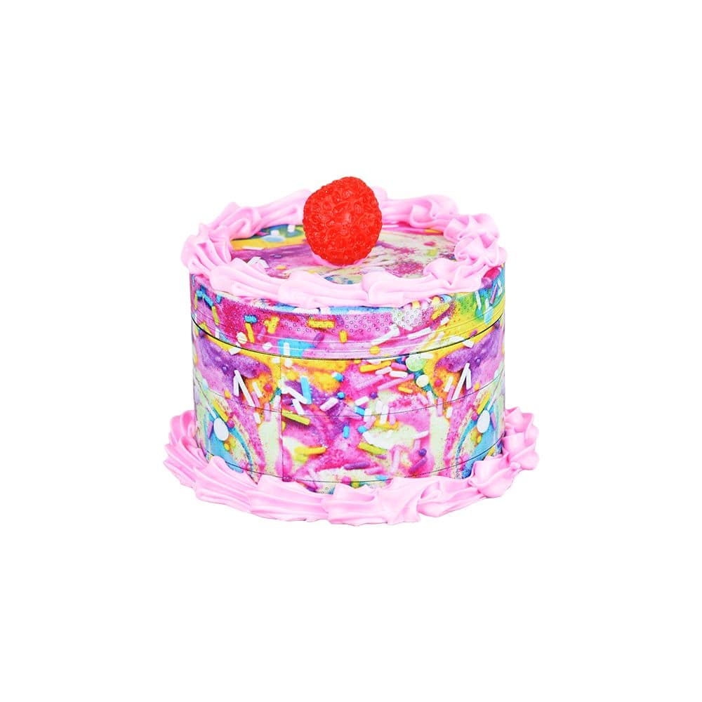 Birthday Cake Grinder | 4pc | 2.5" - Discreet Smoker