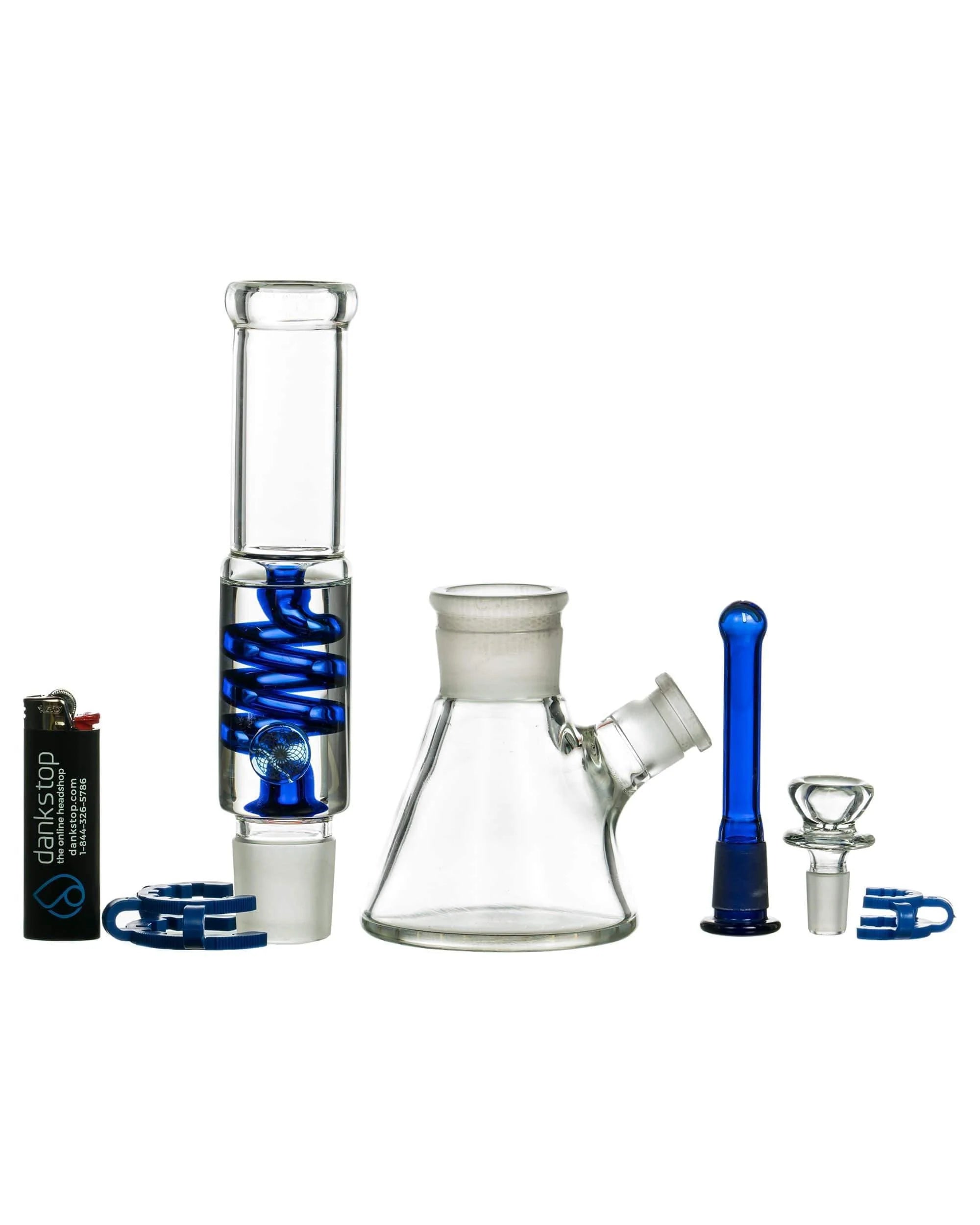1Stop Glass 12" Freezable Glycerin Coil Beaker Bong - Discreet Smoker