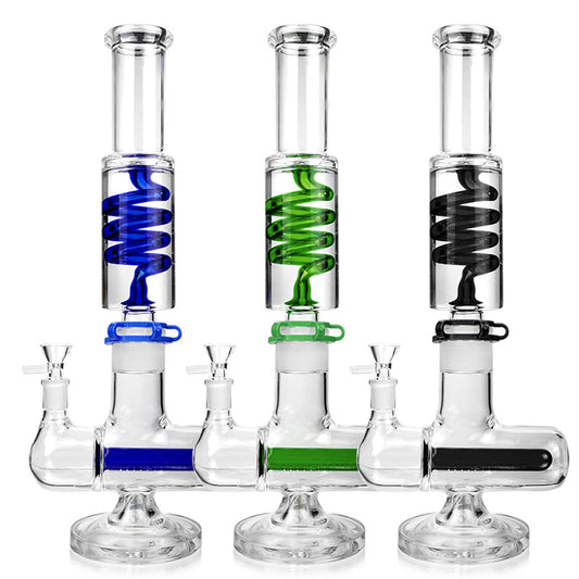 1Stop Glass 16 inches Glycerin Inline Perc Bong - Discreet Smoker