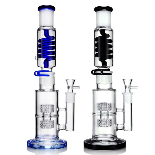 1Stop Glass 14 Inch Glycerin Straight Tube Bong - Discreet Smoker