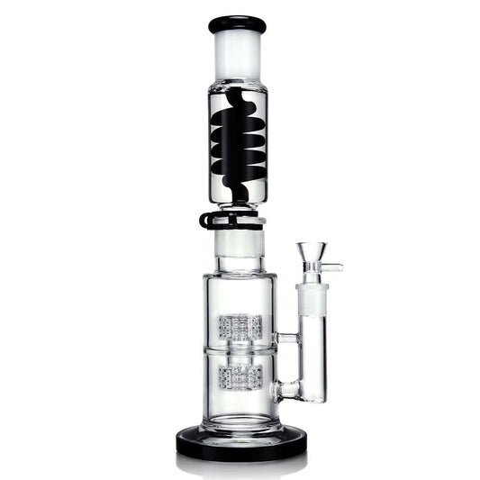 1Stop Glass 14 Inch Glycerin Straight Tube Bong - Discreet Smoker
