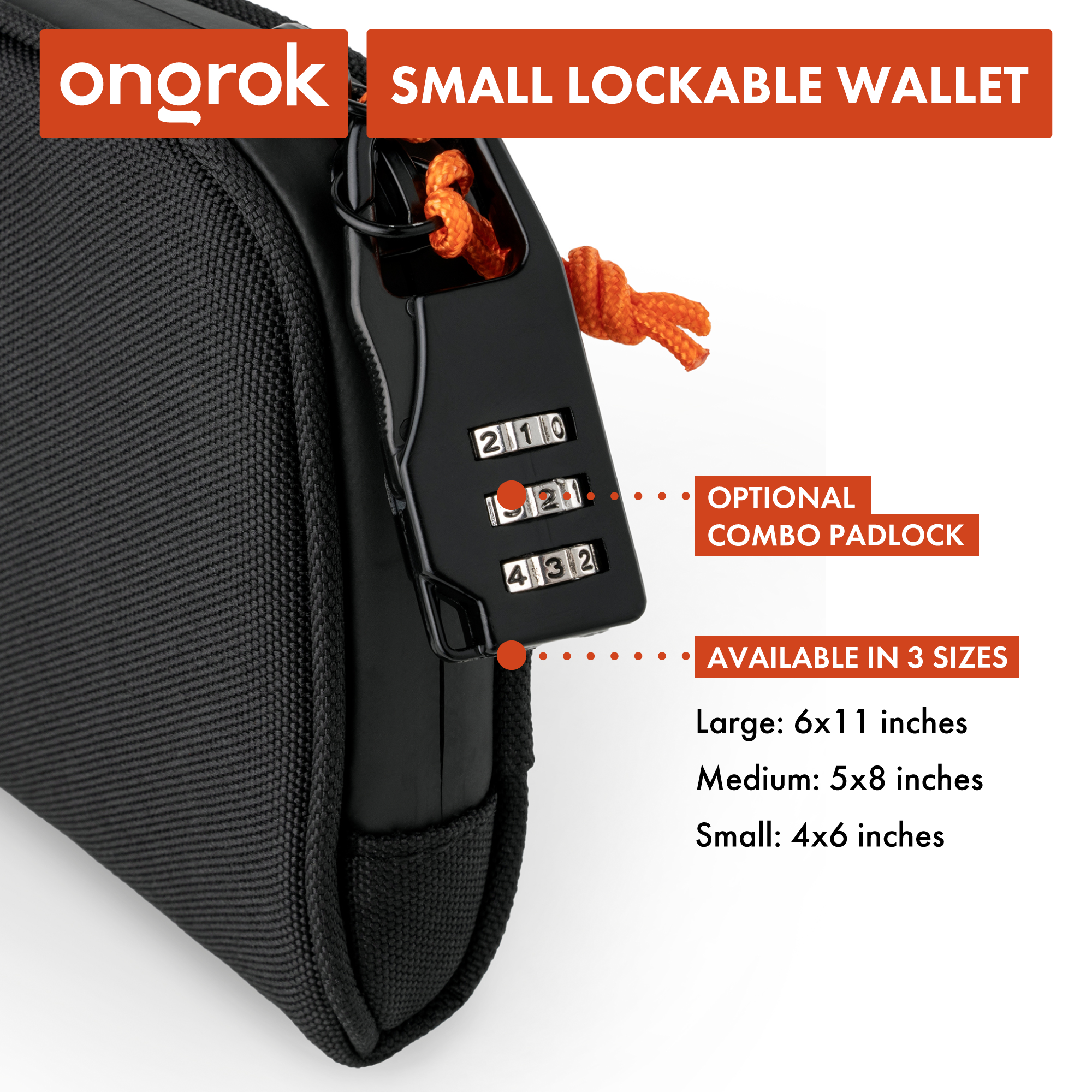 Ongrok Carbon-lined Wallets with Combination Lock V 2.0 | 3" Sizes (Small, Medium, Large) - Discreet Smoker