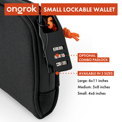 Ongrok Carbon-lined Wallets with Combination Lock V 2.0 | 3" Sizes (Small, Medium, Large) - Discreet Smoker