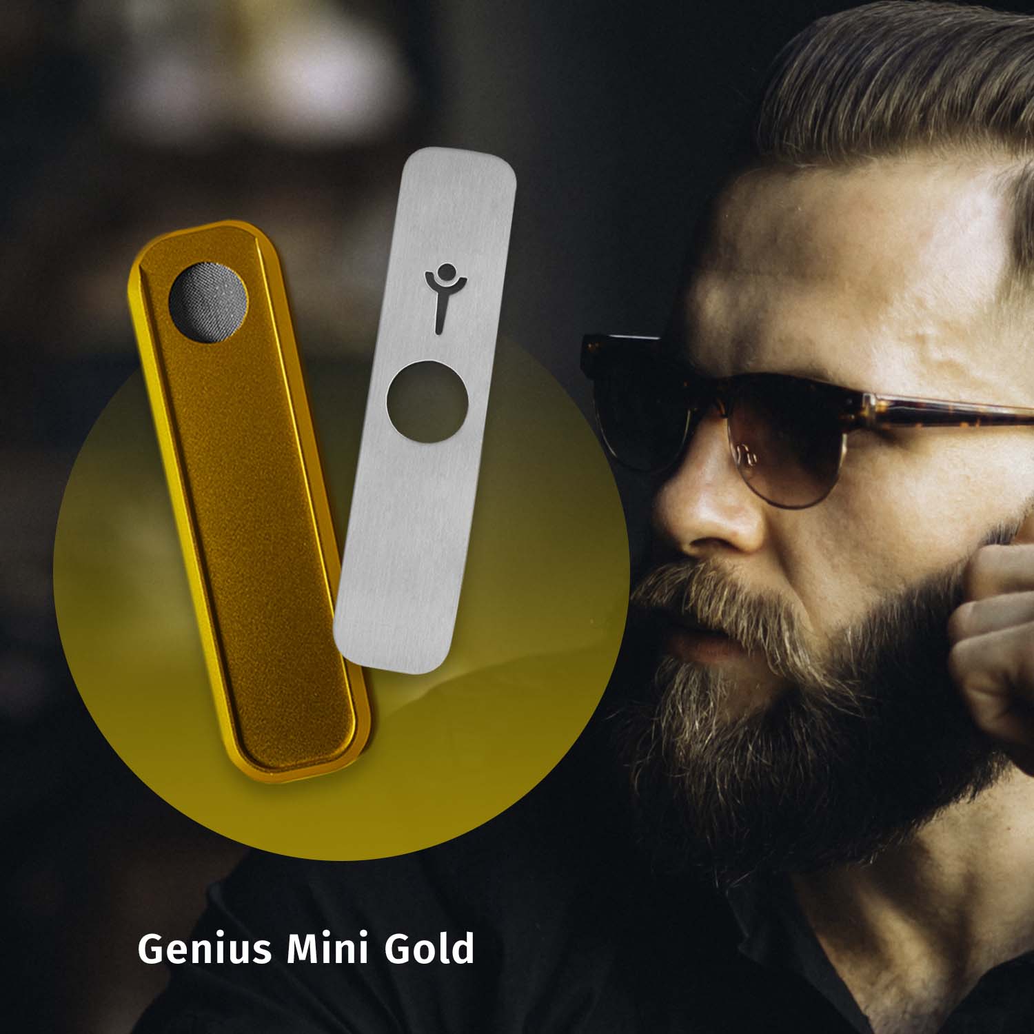 Gold Mini Genius Pipe - Discreet Smoker