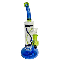 Daze Glass - 2nd Gen Spinning DNA & Turbine Perc Glass Water Pipe - Discreet Smoker