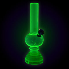 Mini Acrylic Water Pipe w/ Grinder Base- 6.75" / Colors Vary - Discreet Smoker