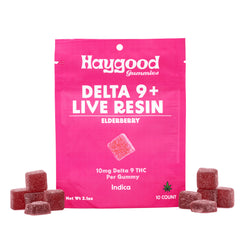 D9 THC Live Resin Gummies - Indica - Elderberry - Discreet Smoker