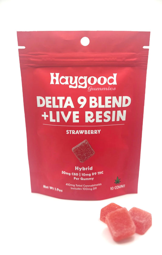 D9 THC Live Resin 3:1 Gummies - Hybrid - Strawberry - Discreet Smoker