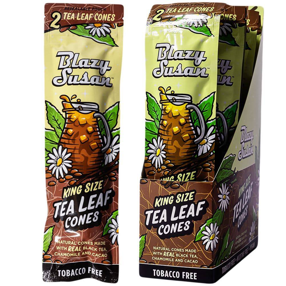 Blazy Susan Tea Leaf Cones- 2pc / King Size 10ct - Discreet Smoker